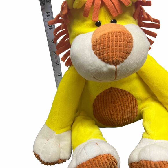 lion stuffed plush animal 12” bright yellow animaladventure - Picture 6 of 13